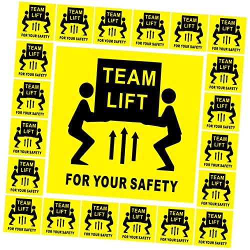 KAILIKETIY 200 Stück Warnungen zum Sicherheitsbetrieb Team Lift Aufkleber Warnhinweis Aufkleber Du Aufkleber für schwere Gegenstände Heben Vorsichtsaufkleber selbstklebende Teamlift-Aufkleber von KAILIKETIY