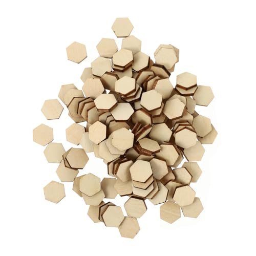 KAILIKETIY 200Stück Buchenholz Sechseckige Ornamente Unlackierte Holzstücke für DIY Handwerk Dekorationen für Hochzeit Geburtstag und Weihnachten von KAILIKETIY