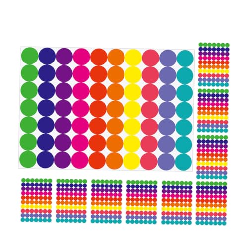 KAILIKETIY 20Blätter Farbige Punktaufkleber Runde Codierungsetiketten für DIY Projekte Selbstklebende Sticker für Kreative Anwendungen von KAILIKETIY