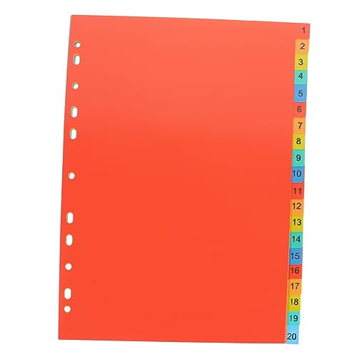KAILIKETIY 20Blätter Ordner Trennblätter Bunte Registerkarten für Binder Langlebige Materialien für Schule Büro und Persönliche Organisation für Effizientes von KAILIKETIY