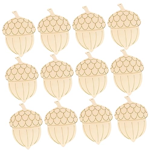 KAILIKETIY 20Stücke DIY Holz Kiefernkegel Anhänger Dekorative Holzausschnitte für Weihnachtsbaum Wand und Fensterdeko zum Bemalen und Gestalten von KAILIKETIY