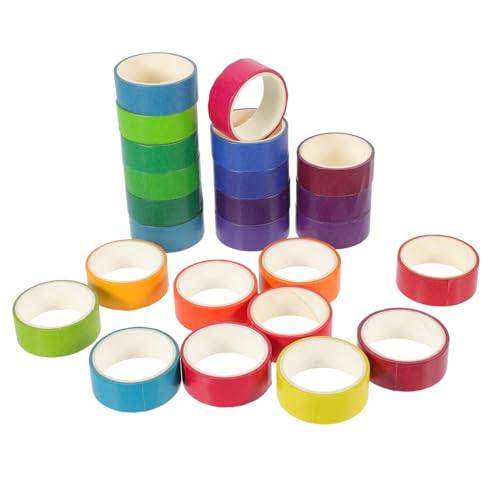 KAILIKETIY 24Rollen DIY Washi Tape und Farbenfrohe Klebebänder für Scrapbooking Journaling und Bastelprojekte Selbstklebend und Leicht zu Handhaben von KAILIKETIY