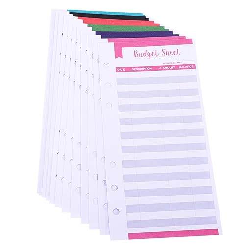 KAILIKETIY 24Stücke Budgetkarten Praktische Budgetblätter für Haushaltsplanung Tragbar Farben Mit Löchern für Einfache Organisation für Zuhause Büro und Reisen von KAILIKETIY