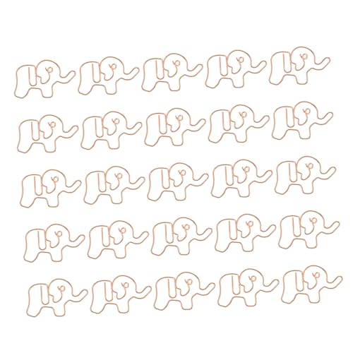 KAILIKETIY 25 Stück Teiliges Tierförmige Metall Büroklammern Elefantenform Roségold Lesezeichen Clips Stark und Langlebig für Schule Büro Notizen und Organisation KAILIKETIY 25 Stück Teiliges Tierförmige Metall Büroklammern Elefantenform Roségold Lesezeichen Clips Stark und Langlebig für Schule Büro Notizen und Organisation von KAILIKETIY