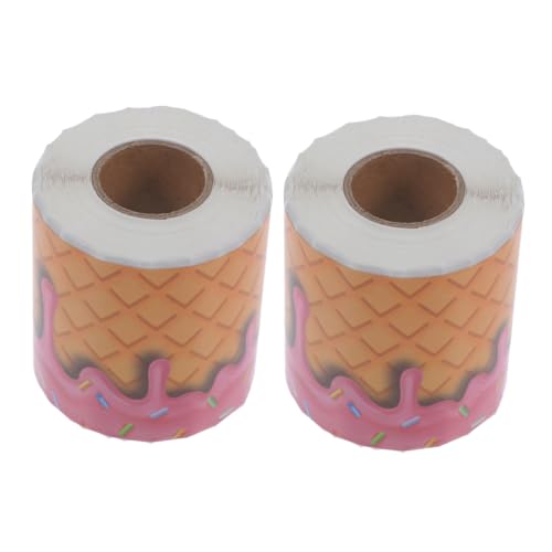KAILIKETIY 2Rollen Eiscreme Randaufkleber für Pinnwände Je Selbstklebend für Klassenzimmer Kreative Dekoration Langlebig und Vielseitig Einsetzbar Fröhliches Design von KAILIKETIY