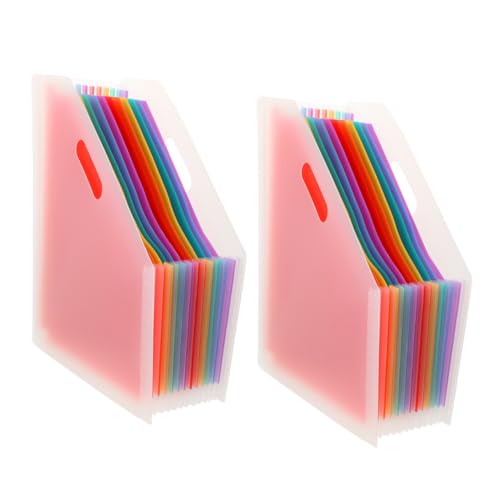 KAILIKETIY 2Stücke Dateiordner aus Erweiterbarer Dokumenten Organizer mit Fächern für Büro Schule und Zuhause Transparentes Design Platzsparend und Langlebig von KAILIKETIY