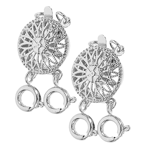 KAILIKETIY 2Stücke Detangler Clasp Schmuckzubehör für Geschichtete Silberne Verbindungsstücke für Basteln und Individuelles Design von KAILIKETIY