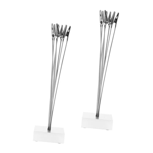 KAILIKETIY 2Stücke Fotohalter mit Silbernem Quadratischem Standfuß Kreative Tischkartenhalter für Hochzeiten Memo Clips Langlebig und Elegant für Hochzeitsdekoration und Events von KAILIKETIY