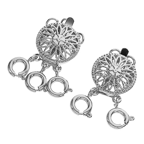 KAILIKETIY 2Stücke Halskette Trennverschluss für Mehrreihige Schmuckstücke Silberner Ring für Schicke Layering Styles Verhindert Verheddern Installieren Langlebig und Elegant von KAILIKETIY