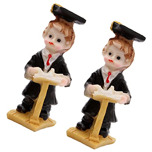 KAILIKETIY 2pcs Absolvent Ornament Harz Handwerk Figur Absolvent Hause Desktop Ornament Set von KAILIKETIY