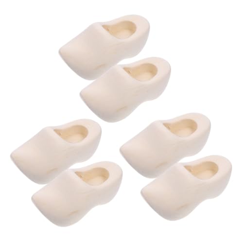 KAILIKETIY 3 Paare Pärchen Mini Holzschuhe für Puppenhaus Dekoration DIY Klompen Zubehör für Bastelprojekte und Miniaturszenen von KAILIKETIY