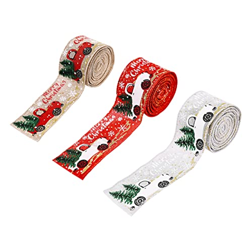 KAILIKETIY 3 Rollen Weihnachtsband Geschenkband für DIY Dekoration pro Rot Hellbraun und Silber für Weihnachten Partys und Handwerksprojekte KAILIKETIY 3 Rollen Weihnachtsband Geschenkband für DIY Dekoration pro Rot Hellbraun und Silber für Weihnachten Partys und Handwerksprojekte von KAILIKETIY