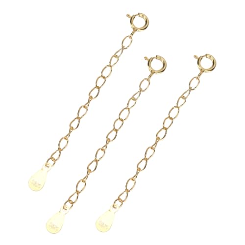 KAILIKETIY 3 Stück Sterlingsilber Verlängerungskette Verstellbar mit Federhaken für Armband Halskette Schmuck DIY Zubehör Langlebig Rostfrei Vielseitig Einsetzbar von KAILIKETIY