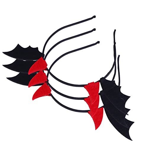 KAILIKETIY 3 Stück Teiliges Halloween Haarband Kleine Teufelshörner mit Fledermausflügeln Rotes Haarreif Zubehör für Erwachsene Party Karneval Cosplay KAILIKETIY 3 Stück Teiliges Halloween Haarband Kleine Teufelshörner mit Fledermausflügeln Rotes Haarreif Zubehör für Erwachsene Party Karneval Cosplay von KAILIKETIY