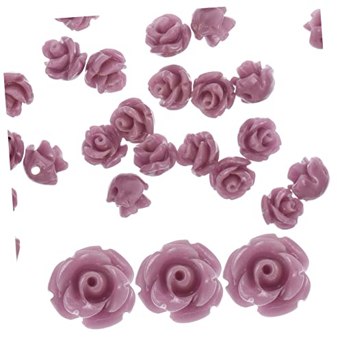 KAILIKETIY 30 Stück Resin Blütenperlen in Lila Leichte DIY Schmuckperlen für Armbänder Halsketten Basteln Lose Blumenperlen für Handgefertigte Accessoires und Schmuckherstellung von KAILIKETIY