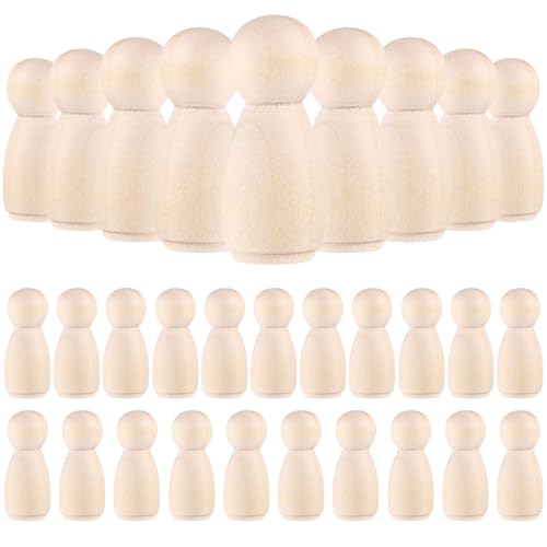 KAILIKETIY 30Stücke DIY Holzpuppen Unvollendete Hölzerne Peg Dolls für Bastelbedarf Malen und Kunsthandwerk für Kreative Aktivitäten und Kindergeburtstage KAILIKETIY 30Stücke DIY Holzpuppen Unvollendete Hölzerne Peg Dolls für Bastelbedarf Malen und Kunsthandwerk für Kreative Aktivitäten und Kindergeburtstage von KAILIKETIY