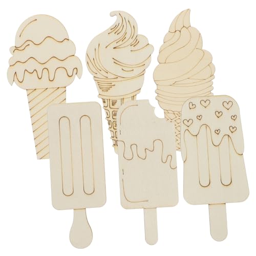 KAILIKETIY 30Stücke DIY Holzscheiben für Eiscreme Bastelarbeiten Unlackierte Holzformen zum Ausmalen für Sichere und Kreative Bastelideen für Sommer KAILIKETIY 30Stücke DIY Holzscheiben für Eiscreme Bastelarbeiten Unlackierte Holzformen zum Ausmalen für Sichere und Kreative Bastelideen für Sommer von KAILIKETIY