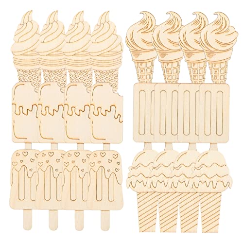 KAILIKETIY 30Stücke Eisholz Ausschnitte für DIY Dekoration Unvollendete Holz Eiscreme für Kinderhandwerk für Sommerprojekte und Kreative Bastelideen KAILIKETIY 30Stücke Eisholz Ausschnitte für DIY Dekoration Unvollendete Holz Eiscreme für Kinderhandwerk für Sommerprojekte und Kreative Bastelideen von KAILIKETIY