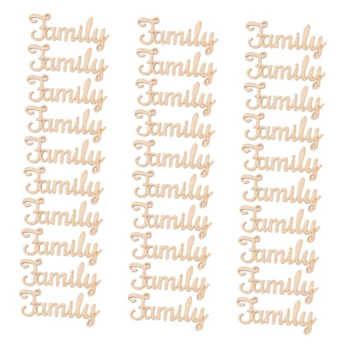 KAILIKETIY 30Stücke Familienworte Holzanhänger Dekorative Holzscheiben für Hängende Wohnkultur und Kreative DIY Projekte für Partys und Zuhause von KAILIKETIY