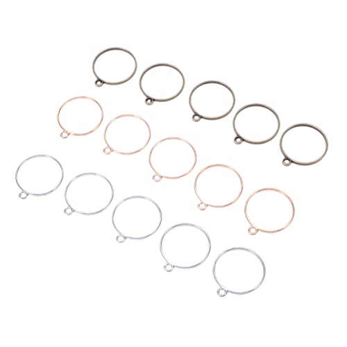 KAILIKETIY 30Stücke Hohle Rückseite Bezel Anhänger Legierung für DIY Schmuckherstellung Runde Rahmen Antik Bronze Silber und Gold für Harzkunst und Bastelprojekte von KAILIKETIY