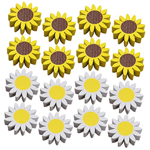 KAILIKETIY 30Stücke Sonnenblumen Holzperlen für DIY Bastelprojekte Handgefertigtes Zubehör für Dekoration Vielseitige Bastelperlen Zufälligen Farben für Armbänder und von KAILIKETIY