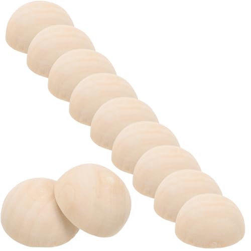 KAILIKETIY 30Stücke Unfertige Halbkugeln Holz für DIY Bastelprojekte Mini Halbkugel für Kinderkunst und Spielzeuge Leicht zu Bemalen Dekorieren von KAILIKETIY