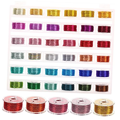 KAILIKETIY 36Rollen Metallic Nähfäden Stickmaschinenfäden für Projekte Langlebig und Robust für DIY und Heimnäharbeiten auch für Anfänger KAILIKETIY 36Rollen Metallic Nähfäden Stickmaschinenfäden für Projekte Langlebig und Robust für DIY und Heimnäharbeiten auch für Anfänger von KAILIKETIY