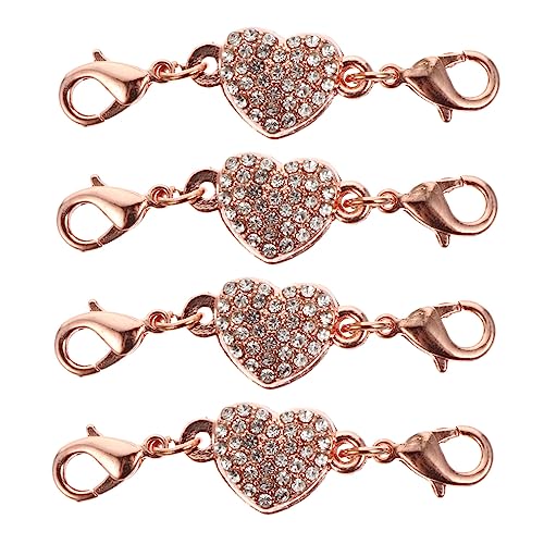 KAILIKETIY 4 STÜCKE Teiliges Herzförmiges Schmuckverschluss mit Strass Rosenvergoldet Kettenverlängerung und Anklet Connector DIY Schmuckzubehör für Halsketten Armbänder und Fußkettchen KAILIKETIY 4 STÜCKE Teiliges Herzförmiges Schmuckverschluss mit Strass Rosenvergoldet Kettenverlängerung und Anklet Connector DIY Schmuckzubehör für Halsketten Armbänder und Fußkettchen von KAILIKETIY