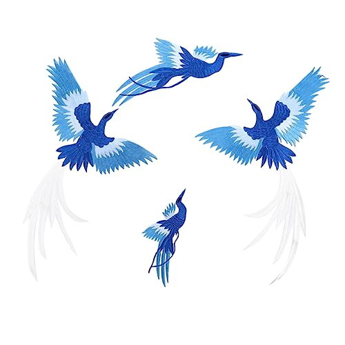 KAILIKETIY 4 Stück Phoenix Vogel Stickerei Patches Teiliges für DIY Kleidung Langlebiges Rayon für Cheongsam Jeans Taschen Handgefertigte Applikationen Blau KAILIKETIY 4 Stück Phoenix Vogel Stickerei Patches Teiliges für DIY Kleidung Langlebiges Rayon für Cheongsam Jeans Taschen Handgefertigte Applikationen Blau von KAILIKETIY