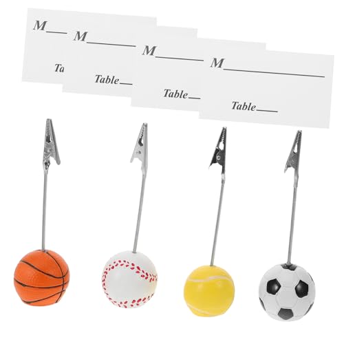 KAILIKETIY 4 Stück Resin Tischkartenhalter Sportliches Design für Hochzeiten Büro Feiern Stabiler Foto Clip Halter für Menüs Notizen Platzkarten Langlebig und Tragbar von KAILIKETIY
