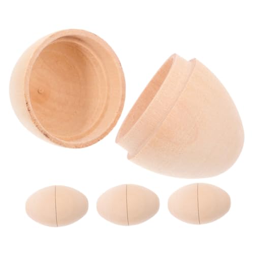 KAILIKETIY 4 Stück Weiße Befruchtete Eier Eier Basteln Eierornament Osterkörbchenfüller Eierdekorationen Eier Bemalen Osterdeko Ei Osterei DIY Eierbemalung Ornament Holz Khaki von KAILIKETIY