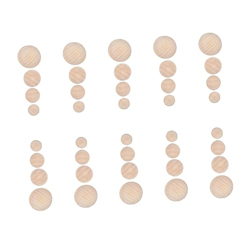KAILIKETIY 40Stücke Halbe Runde Holzperlen Unfertige DIY Bastelperlen Naturholz für Kreative Projekte Kinderhandwerk und Dekoration von KAILIKETIY