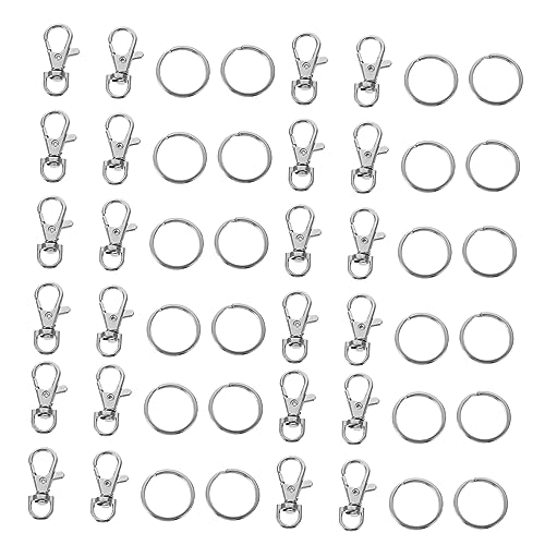 KAILIKETIY 40Stücke Schlüsselanhänger Clips Zinklegierung Leichte Langlebige Schlüsselanhänger Ringe mit Schnellverschluss für DIY Projekte und Schlüsselorganisation von KAILIKETIY