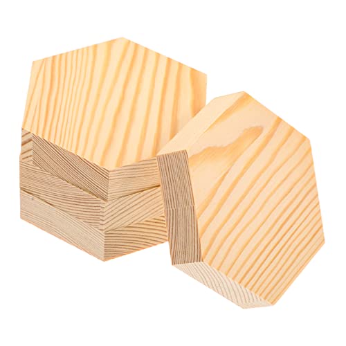 KAILIKETIY 4Stücke DIY Holzscheiben Sechseckform Blanke Holzstücke für Kunsthandwerk und Dekoration für Coaster und Kreative Projekte KAILIKETIY 4Stücke DIY Holzscheiben Sechseckform Blanke Holzstücke für Kunsthandwerk und Dekoration für Coaster und Kreative Projekte von KAILIKETIY