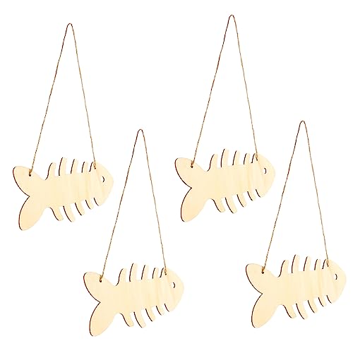 KAILIKETIY 4Stücke Fischknochen Holzscheiben Für DIY Malerei Wandhängeleverzierungen Für Kunsthandwerk Umweltfreundliches Holzdesign Für Einzigartige Dekorationen von KAILIKETIY