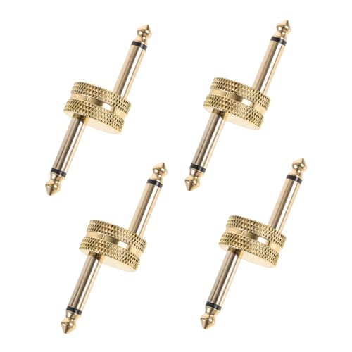 KAILIKETIY 4Stücke Gitarrenpedal Adapter Pedalkupplung für Effektgeräte Vergoldeter Audioadapter für Optimale Klangqualität und Einfache Installation von KAILIKETIY