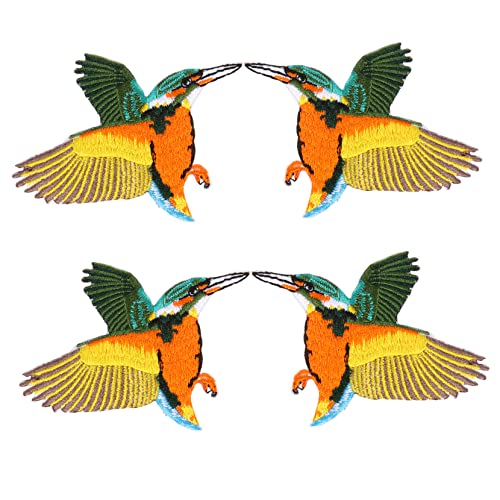 KAILIKETIY 4Stücke Hummingbird Aufnäher Aufbügelbare und Annähbare Patches für Kleidung Taschen und DIY Projekte für Reparaturen und Kreative Dekorationen von KAILIKETIY