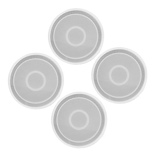 KAILIKETIY 4Stücke Runde Silikonuntersetzer Formen für DIY Epoxidharz Flexible Gießform Lebensmittelechtem Silikon für Bastelprojekte und Tassenuntersetzer Leicht von KAILIKETIY