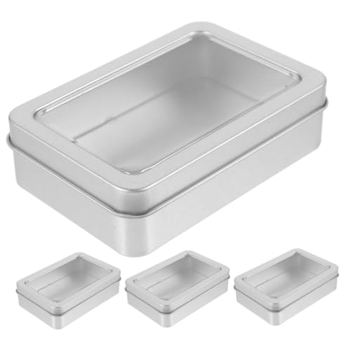 KAILIKETIY 4Stücke Würfel Organizer Metall mit Öffnungsfenster Leichte Würfelbox für Spielwürfel Schützende Aufbewahrungsbox für Aufbewahrung Kleiner Gegenstände von KAILIKETIY
