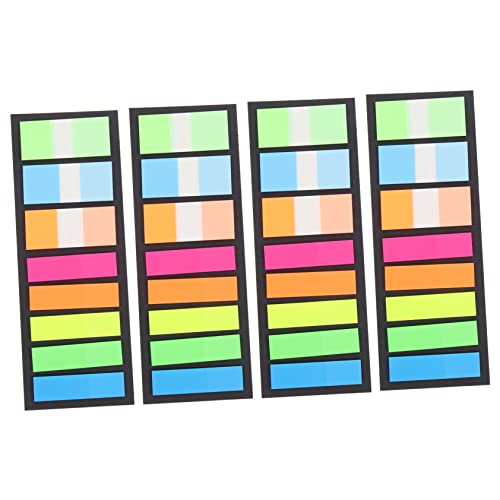 KAILIKETIY 4Taschen Fluoreszierende Index Tabs Selbstklebende Lesezeichen Bunten für Schule und Büro Praktische Seitenmarker für Bessere Lesbarkeit und Organisation von KAILIKETIY