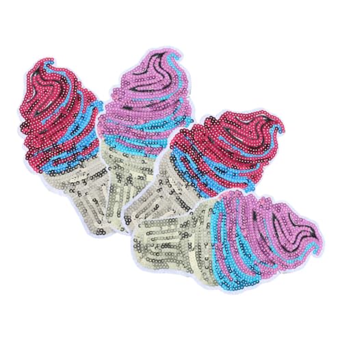KAILIKETIY 4pcs Pailletten Eiscreme Cartoon Cartoon Bestickte Eisen Auf Flecken Für Kinderkleidung Rucksäcke Schalhuttasche T-shirt Jeans Rock Westen KAILIKETIY 4pcs Pailletten Eiscreme Cartoon Cartoon Bestickte Eisen Auf Flecken Für Kinderkleidung Rucksäcke Schalhuttasche T-shirt Jeans Rock Westen von KAILIKETIY