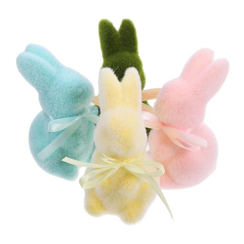 KAILIKETIY 4stücke Teiliges Niedlicher Moos-kaninchenfiguren Für Ostern Miniatur Deko-Ornamente Für Tischdekoration Und Festliche Anlässe von KAILIKETIY