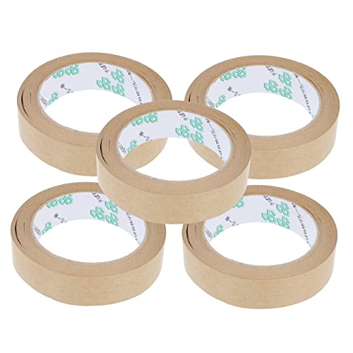 KAILIKETIY 5 Stück Kraftpapier Klebeband Selbstklebend Stark Haftend für Verpackung Umzug und Basteln Umweltfreundliches Reißfestes Material von KAILIKETIY