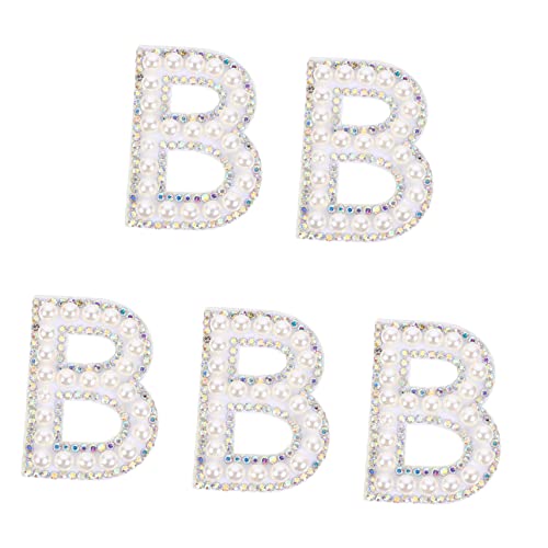 KAILIKETIY 5 Stück Kreative Perlen Alphabet Patches Bügel und Näh Applikationen für Kleidung Taschen Hüte und DIY Bastelprojekte von KAILIKETIY