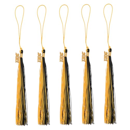KAILIKETIY 5 Stück Teiliges Doktorhut Quasten Polyester Verbesserte Hängeeffekt Kreative Abschlussdeko für Bachelor Graduation Party und Erinnerungsstück Langlebig und Attraktiv von KAILIKETIY