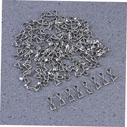 KAILIKETIY 50 Stück Kupfer Anhänger Verbindungselemente Pinch Clip Bails für DIY Schmuckherstellung Weißgold Zubehör für Armbänder Schlüsselanhänger und Perlen von KAILIKETIY