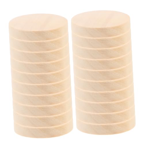 KAILIKETIY 50 Stück Massivholzscheiben Holzringe Runde Holzscheiben Zum Basteln Runde Holzmünzen Naturholzscheiben Zum Basteln Holzkreise Zum Basteln Handgemachte Diy-holzspäne Light Brown von KAILIKETIY