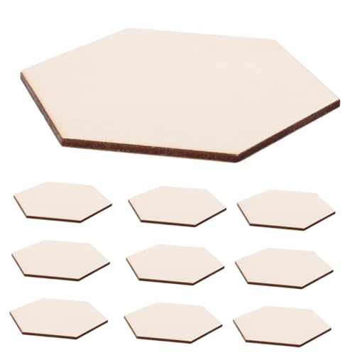 KAILIKETIY 50 Stück Sechseckige Holzplatten Unlackierte Holzscheiben für Diy Bastelprojekte Handmalerei und Heimdekoration Natürliche Holzfarbe von KAILIKETIY