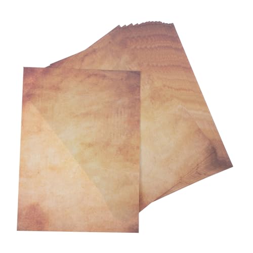 KAILIKETIY 50 Stück Vintage-Briefkopfpapier dekoratives Druckerpapier klassisches Papier Pergamentpapier briefumschläge vintage Briefpapier Schreiben von Briefen, Einklebebuchpapier Brown von KAILIKETIY