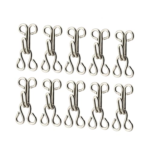 KAILIKETIY 50Stück Metallknopf Haken und Augen Verschluss Praktische Nähwerkzeuge für Kleidung Hosen Jacken und DIY Projekte Silber KAILIKETIY 50Stück Metallknopf Haken und Augen Verschluss Praktische Nähwerkzeuge für Kleidung Hosen Jacken und DIY Projekte Silber von KAILIKETIY